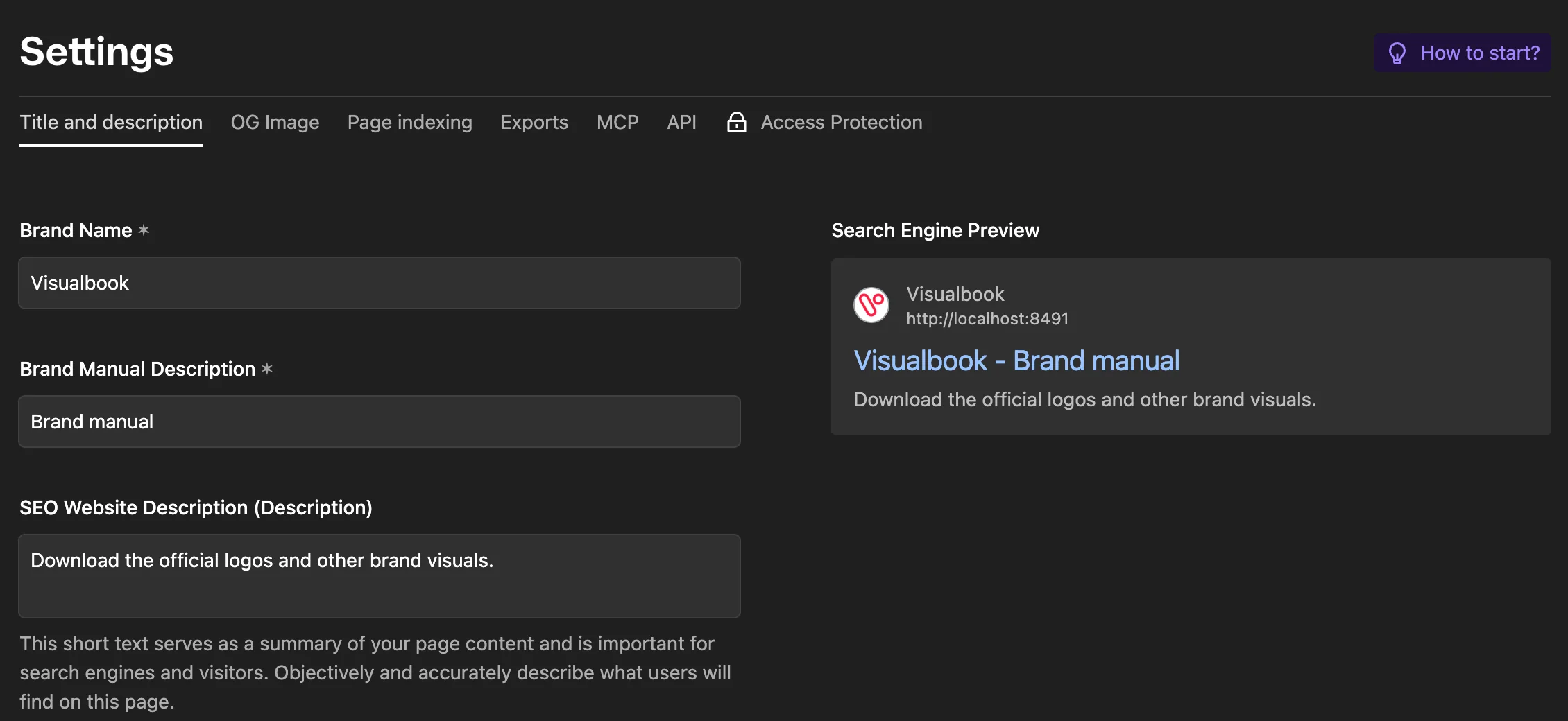 On the right you see how the manual will look in search results.