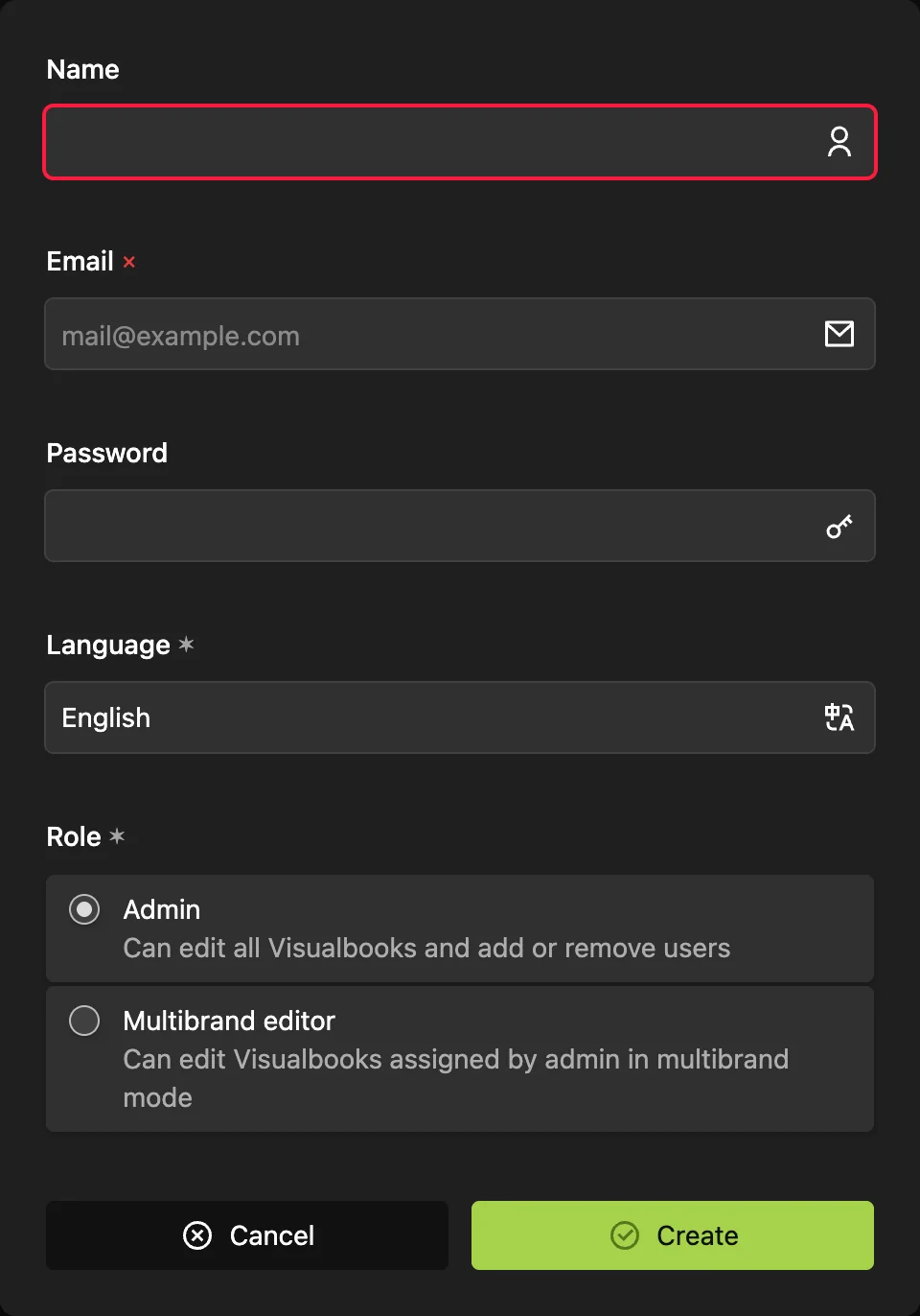 Users → Add new user.