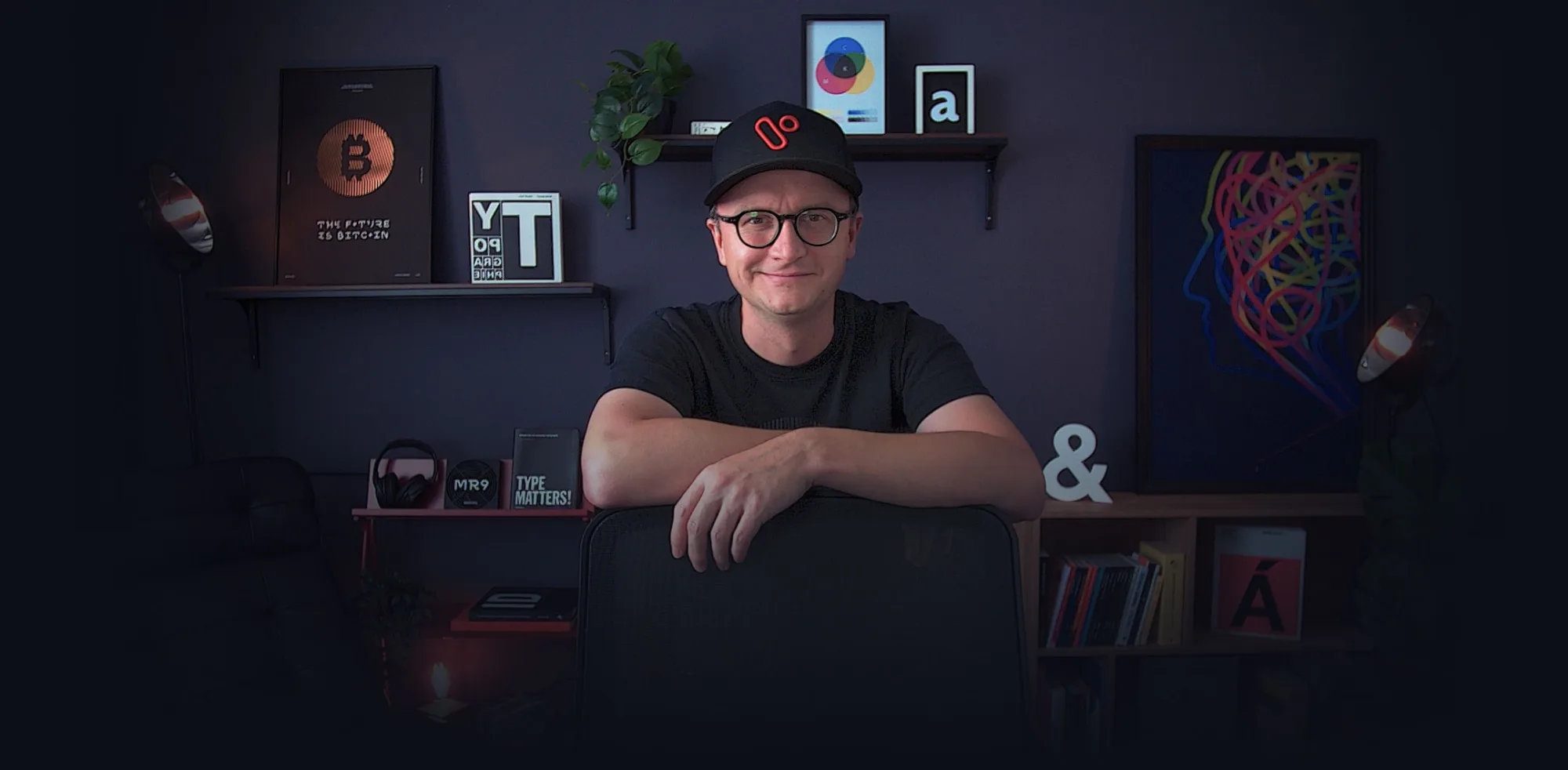 Jiří Chlebus, creator of Visualbook, in his design studio
