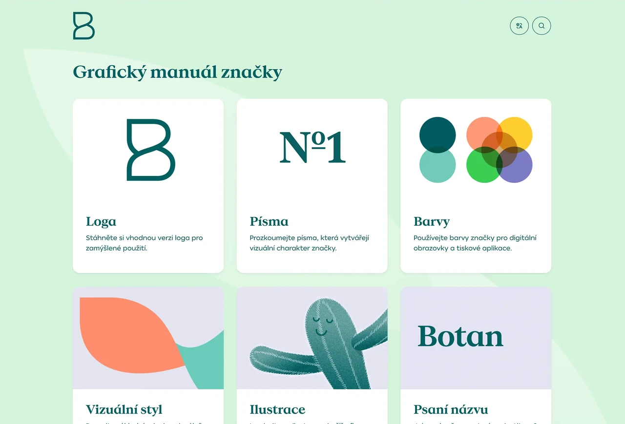 Visualbook – brand manuál Botanická zahrada