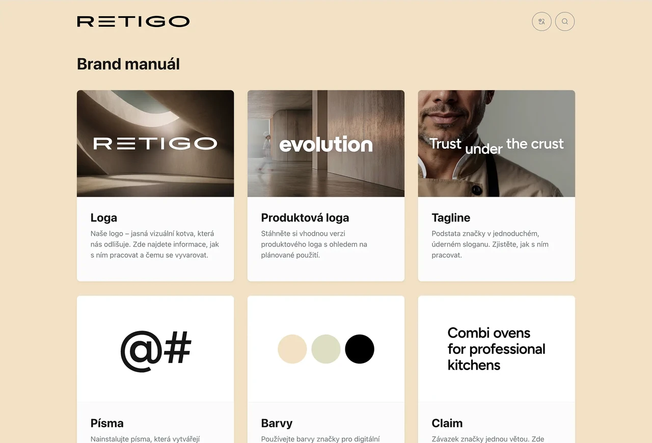 Visualbook – brand manuál Retigo